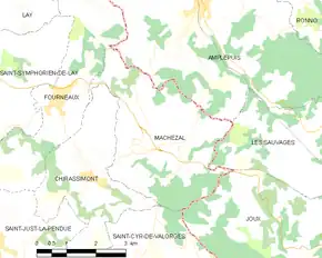 Poziția localității Machézal