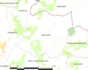 Poziția localității Marcenod