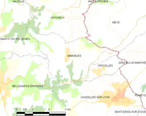 Poziția localității Maringes