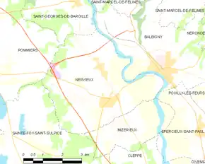 Poziția localității Nervieux