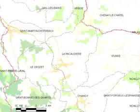 Poziția localității La Pacaudière