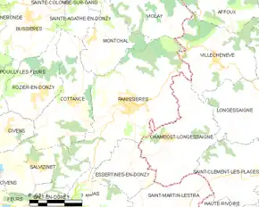 Poziția localității Panissières