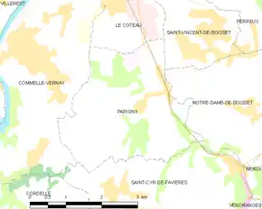 Poziția localității Parigny