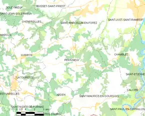 Poziția localității Périgneux