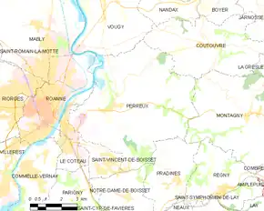 Poziția localității Perreux