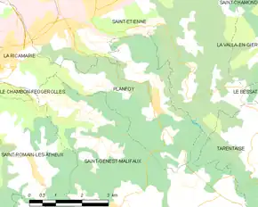 Poziția localității Planfoy