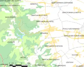 Poziția localității Renaison