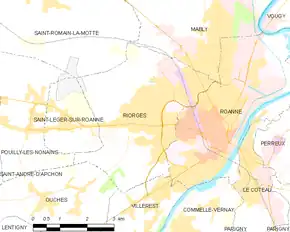 Poziția localității Riorges