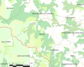 Poziția localității Roche