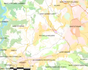 Poziția localității Roche-la-Molière