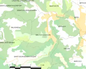Poziția localității Sail-sous-Couzan