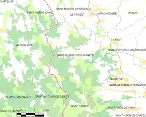 Poziția localității Saint-Bonnet-des-Quarts