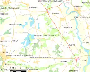 Poziția localității Sainte-Foy-Saint-Sulpice