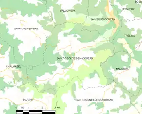 Poziția localității Saint-Georges-en-Couzan