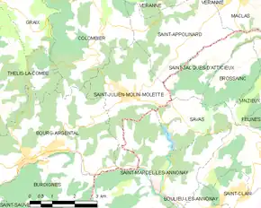 Poziția localității Saint-Julien-Molin-Molette