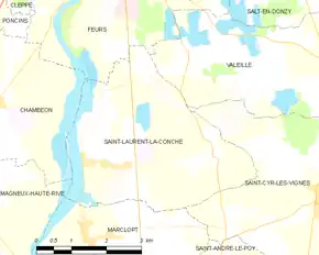 Poziția localității Saint-Laurent-la-Conche
