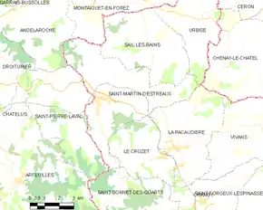 Poziția localității Saint-Martin-d'Estréaux
