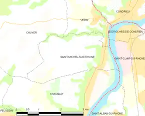 Poziția localității Saint-Michel-sur-Rhône