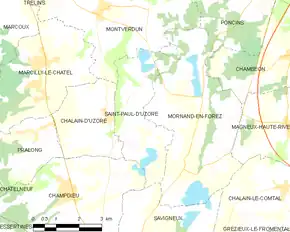 Poziția localității Saint-Paul-d'Uzore