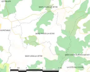 Poziția localității Saint-Priest-la-Vêtre