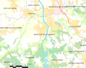 Poziția localității Saint-Just-Saint-Rambert