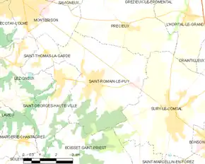 Poziția localității Saint-Romain-le-Puy