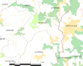 Poziția localității Sevelinges