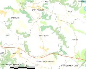 Poziția localității Souternon