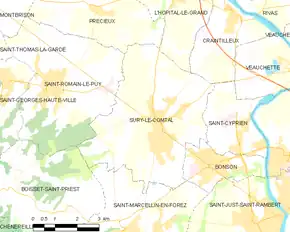 Poziția localității Sury-le-Comtal
