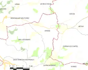 Poziția localității Urbise