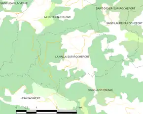 Poziția localității La Valla-sur-Rochefort