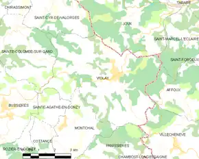 Poziția localității Violay