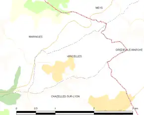 Poziția localității Viricelles
