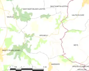 Poziția localității Virigneux