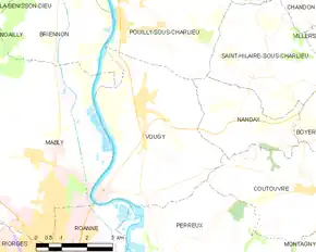 Poziția localității Vougy