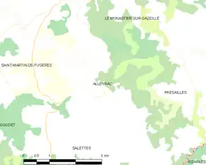 Poziția localității Alleyrac