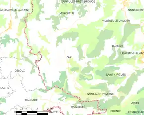 Poziția localității Ally