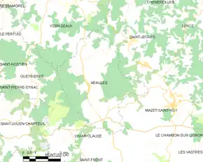 Poziția localității Araules