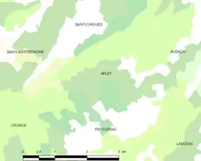 Poziția localității Arlet