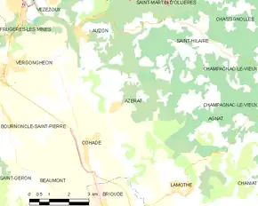 Poziția localității Azérat