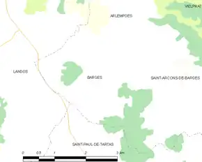 Poziția localității Barges