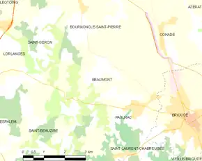 Poziția localității Beaumont