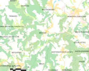 Poziția localității Beauzac