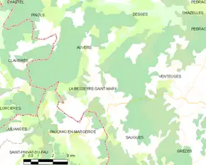 Poziția localității La Besseyre-Saint-Mary