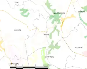 Poziția localității Borne