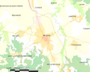 Poziția localității Brioude