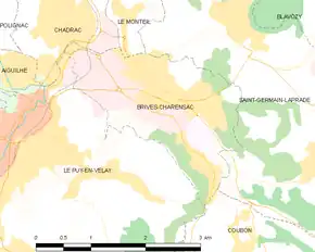 Poziția localității Brives-Charensac