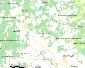 Poziția localității Céaux-d'Allègre