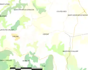 Poziția localității Cerzat