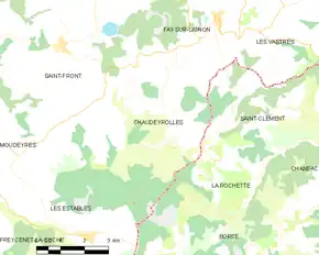Poziția localității Chaudeyrolles